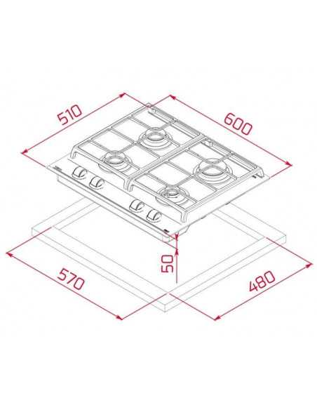 Encimera Cristalgas indep. Teka GZC64300XBABK - 8 Encimera Cristalgas indep. Teka GZC64300XBABK - 8