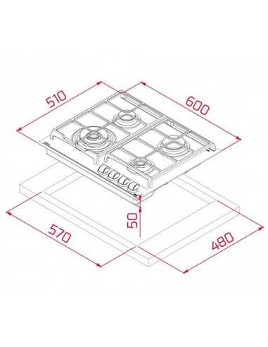 Encimera Cristalgas indep. Teka GZC64320XBABK - 9 Encimera Cristalgas indep. Teka GZC64320XBABK - 9