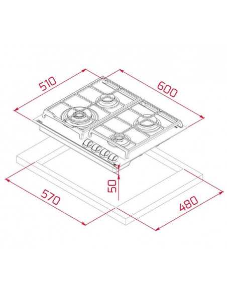 Encimera Cristalgas indep. Teka GZC64320XBABK - 9 Encimera Cristalgas indep. Teka GZC64320XBABK - 9