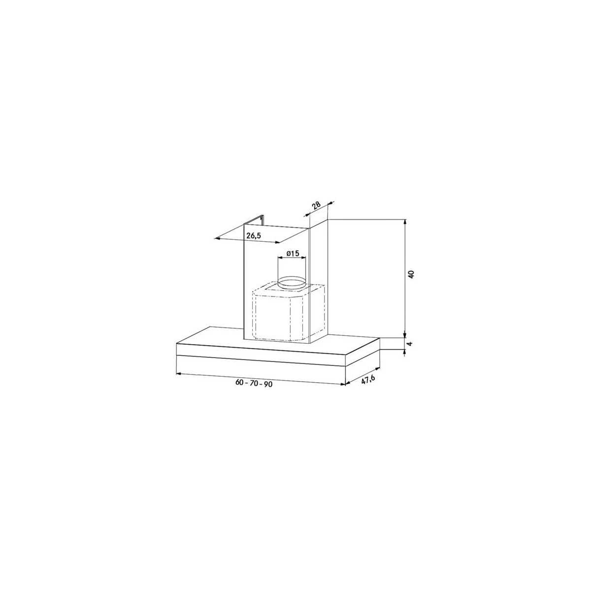 Campana decorativa Mepamsa SILUETAGLASS90INOX - 2