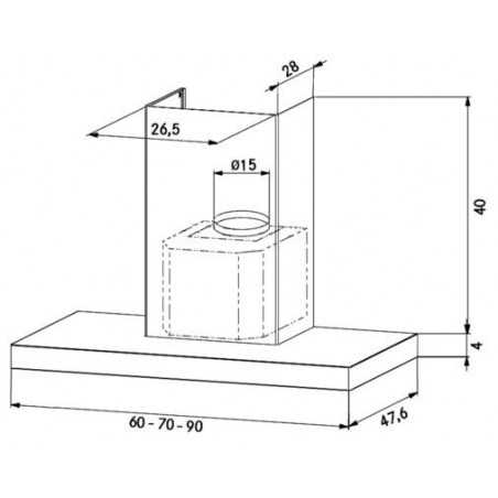 Campana decorativa Mepamsa SILUETAGLASS90INOX - 2