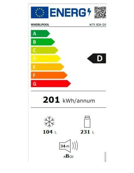 Combi NF Whirlpool W7X83AOX - 8 Combi NF Whirlpool W7X83AOX - 8