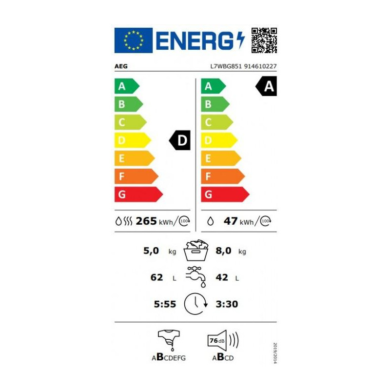 Lavasecadora Aeg L7WBG851 (PNC:914610227) - 6