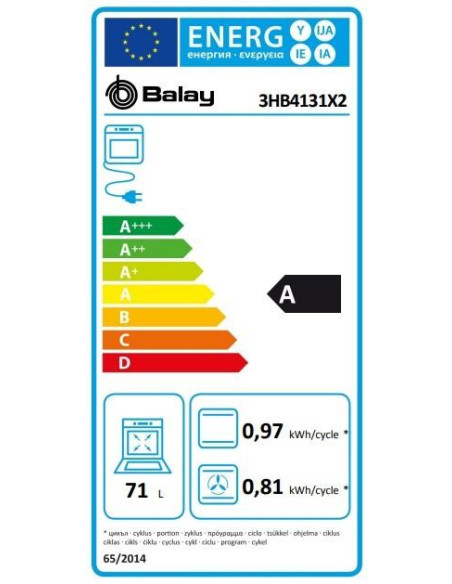 Horno indep. MF Aqualitico Balay 3HB4131X2 - 5 Horno indep. MF Aqualitico Balay 3HB4131X2 - 5
