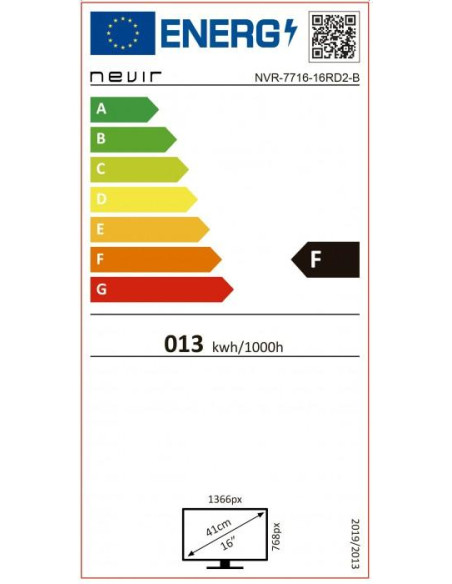TV Direct LED NEVIR NVR771616RD2B, 16", 12V - 2 TV Direct LED NEVIR NVR771616RD2B, 16", 12V - 2