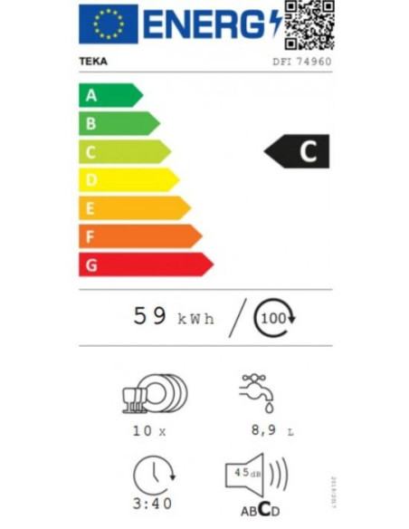 Lavavajillas 45 INT Teka DFI74960 - 9 Lavavajillas 45 INT Teka DFI74960 - 9
