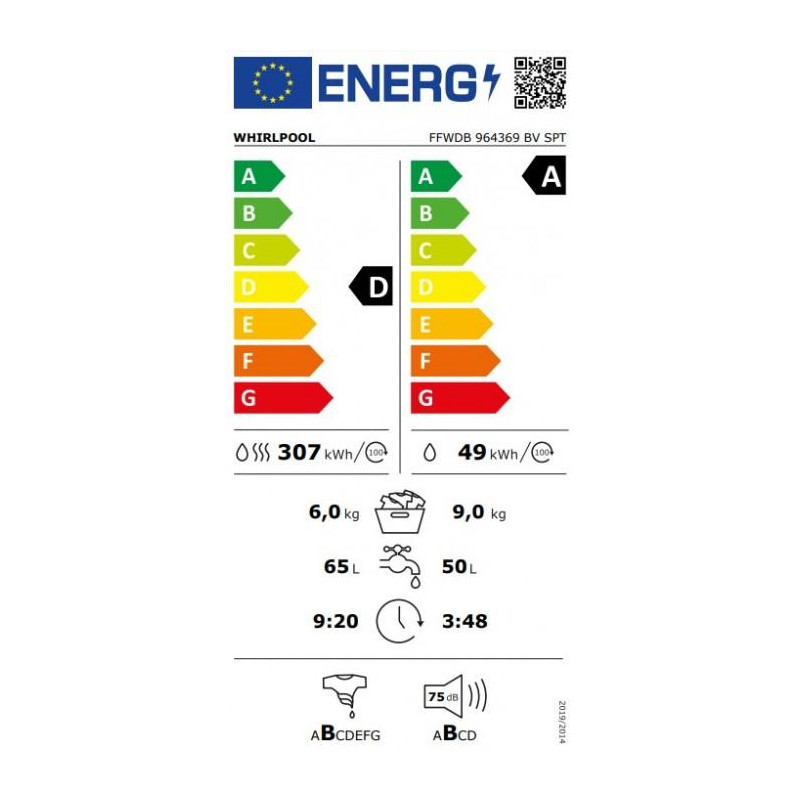 Lavasecadora frontal Whirlpool FFWDB964369BVSPT - 6