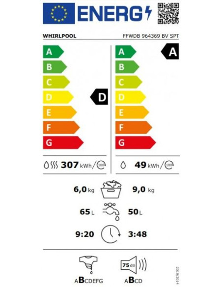 Lavasecadora frontal Whirlpool FFWDB964369BVSPT - 6