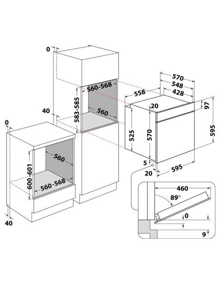 Horno MF pirolitico indep. Whirlpool OMSR58RU1SX - 2