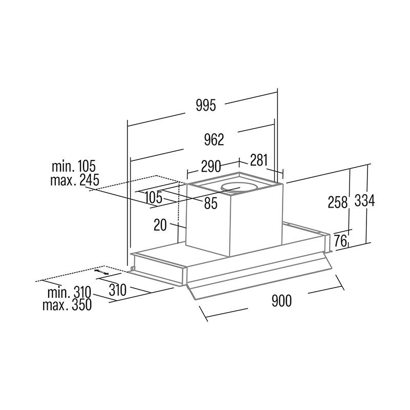 Campana conv. Grupo filtrante Cata CORONAX100B - 3 Campana conv. Grupo filtrante Cata CORONAX100B - 3