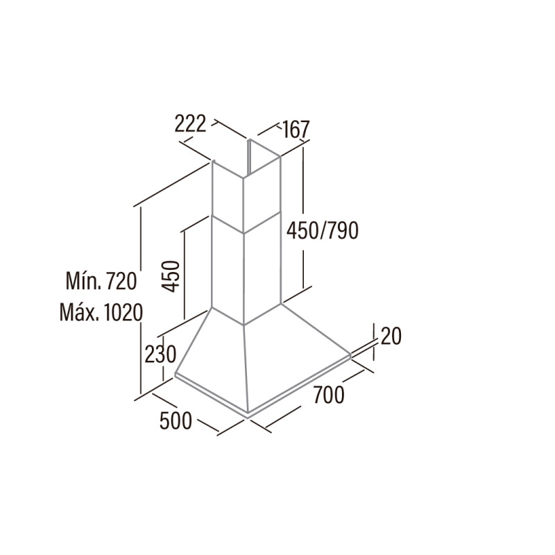 Campana decorativa piramidal Cata OMEGA700WH - 2 Campana decorativa piramidal Cata OMEGA700WH - 2