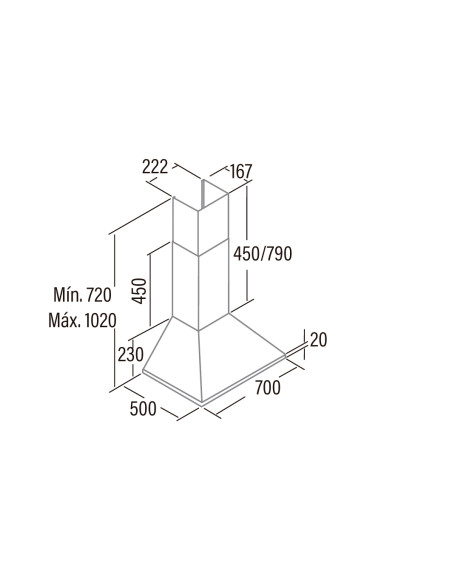 Campana decorativa piramidal Cata OMEGA700WH - 2 Campana decorativa piramidal Cata OMEGA700WH - 2