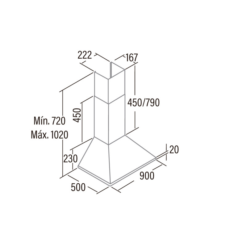 Campana decorativa piramidal Cata OMEGA900WH - 2 Campana decorativa piramidal Cata OMEGA900WH - 2