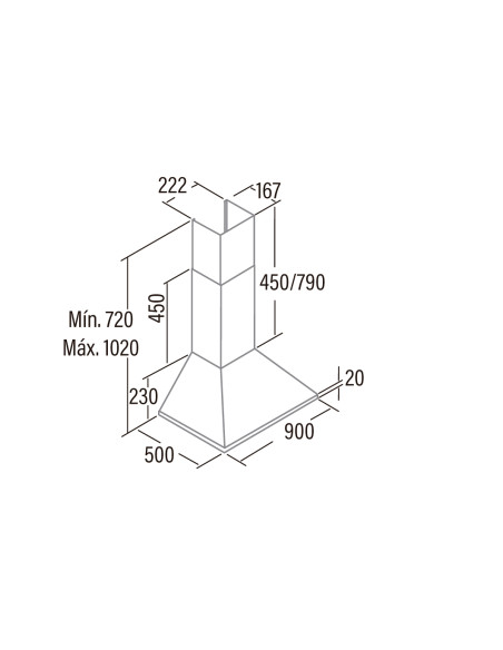 Campana decorativa piramidal Cata OMEGA900WH - 2 Campana decorativa piramidal Cata OMEGA900WH - 2