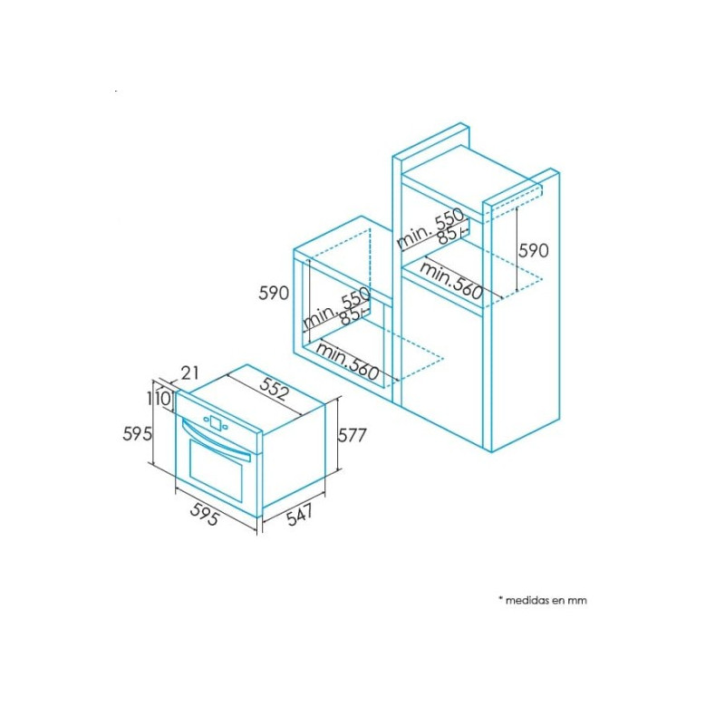 Horno MF indep. Edesa EOE6040XA - 2 Horno MF indep. Edesa EOE6040XA - 2