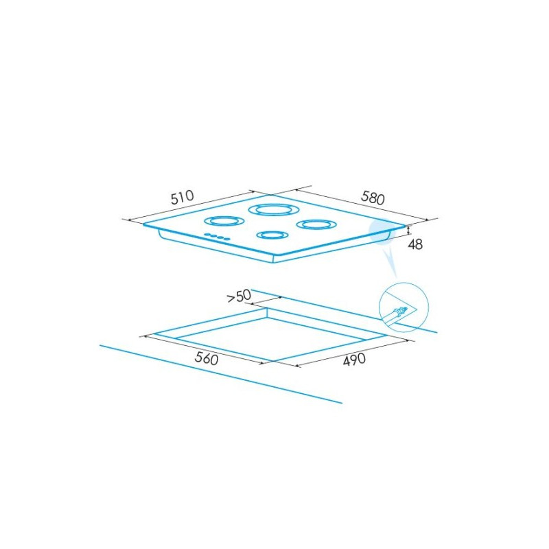 Encimera indep. Edesa EGX6041TIN - 2 Encimera indep. Edesa EGX6041TIN - 2