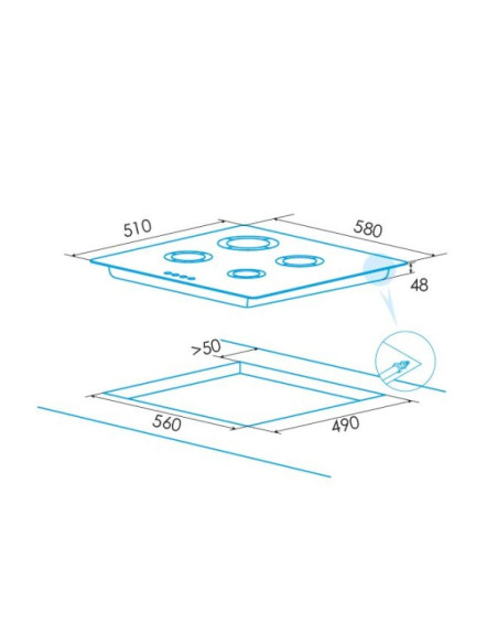 Encimera indep. Edesa EGX6041TIN - 2 Encimera indep. Edesa EGX6041TIN - 2