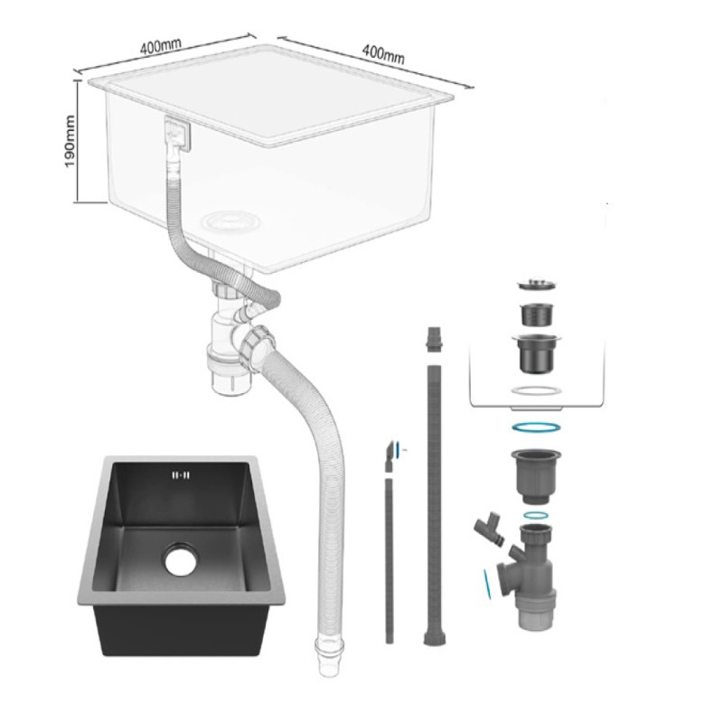 Fregadero inox Nova TRENTO4040A - 4