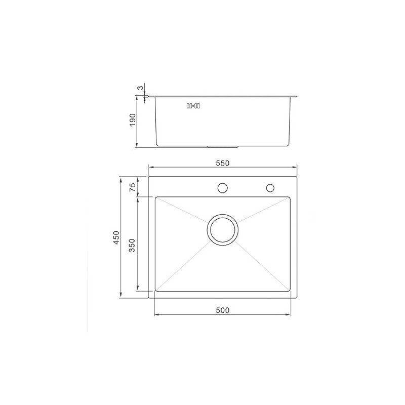 Fregadero inox Nova PADUA5545N - 2