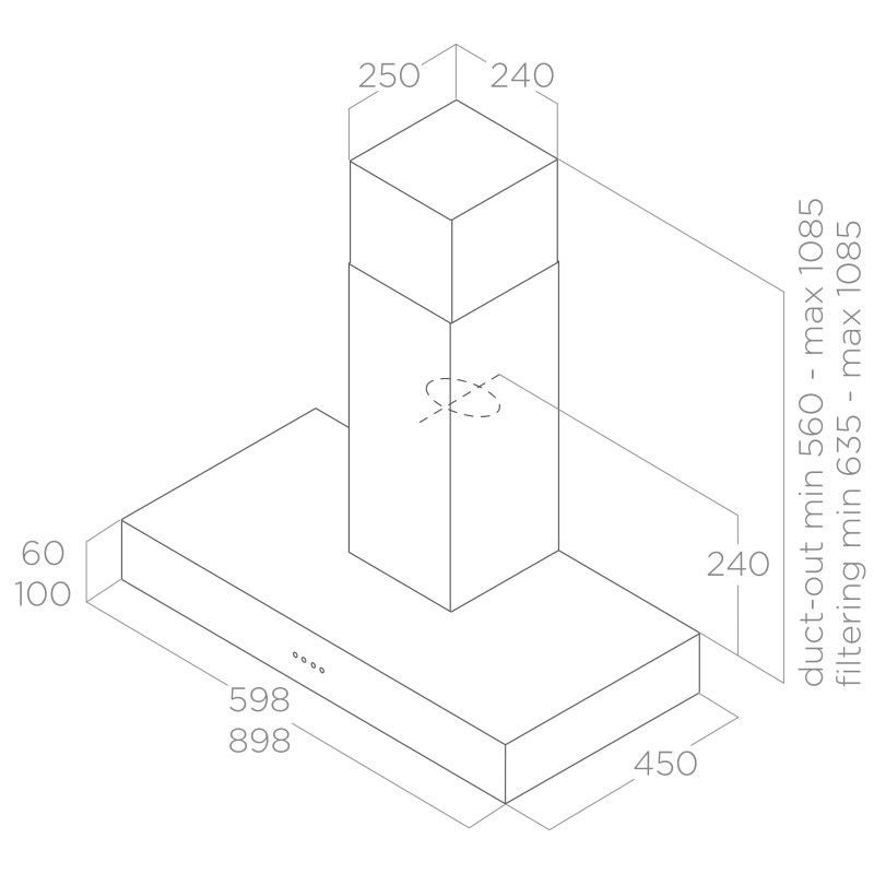 Campana decoratica Elica SPOTNG H6IX/A/70 - 3 Campana decoratica Elica SPOTNG H6IX/A/70 - 3
