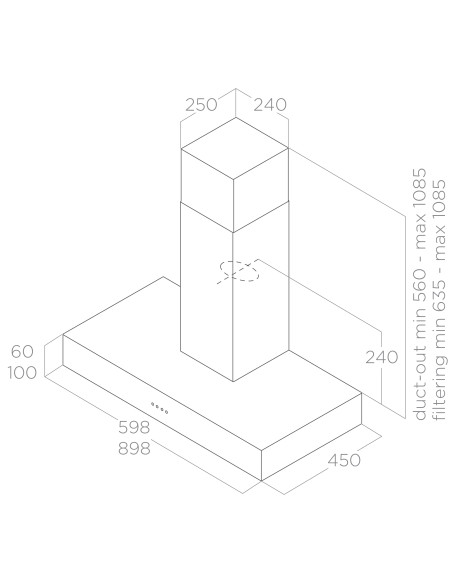 Campana decoratica Elica SPOTNG H6IX/A/70 - 3 Campana decoratica Elica SPOTNG H6IX/A/70 - 3
