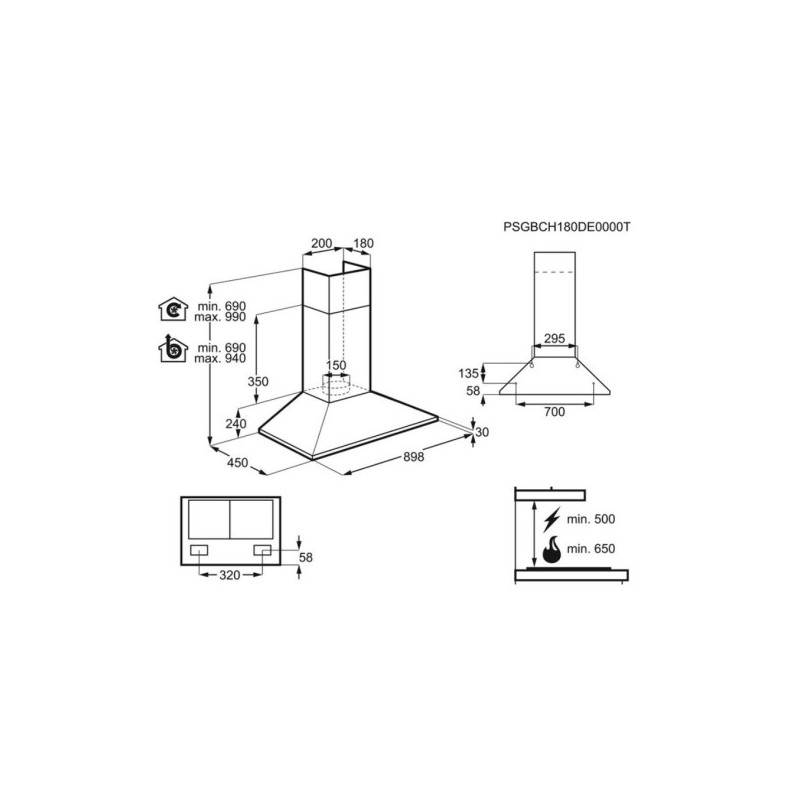 Campana decorativa Electrolux LFC319X - 2