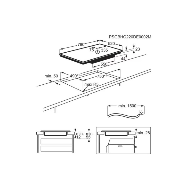 Vitroceramica induccion indep. Electrolux LIV834 - 4 Vitroceramica induccion indep. Electrolux LIV834 - 4