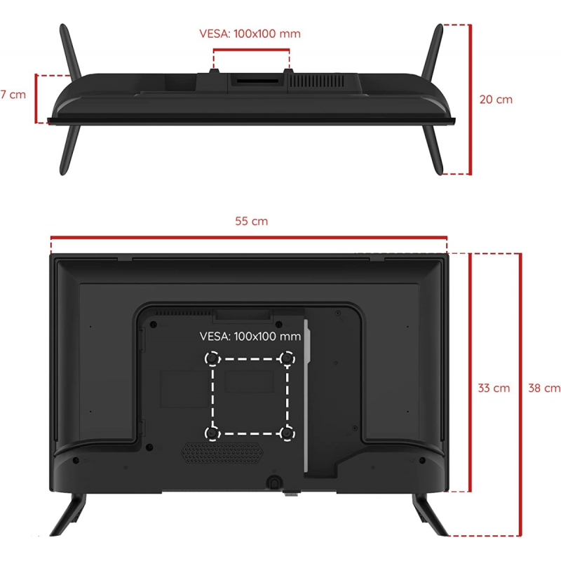 TV GRUNKEL LED2404VD, 24", LED HD Ready, Smart TV - 3