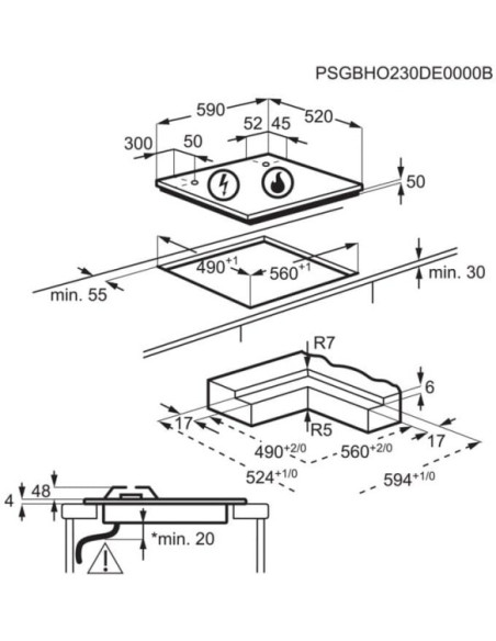 Vitroceramica mixta induccion indep. Electrolux KDI641723K - 2 Vitroceramica mixta induccion indep. Electrolux KDI641723K - 2