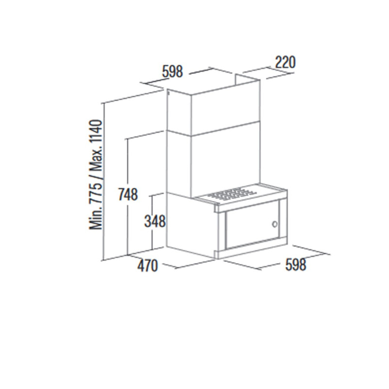 Campana decorativa + microondas Cata CHORUSXBKC - 2 Campana decorativa + microondas Cata CHORUSXBKC - 2