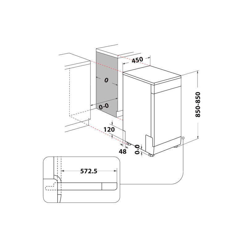 Lavavajillas 45 Whirlpool WSFO3B23P - 2