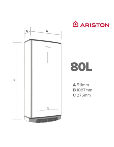 Termo electrico Ariston VELIS TECH DRY WIFI80ES - 3