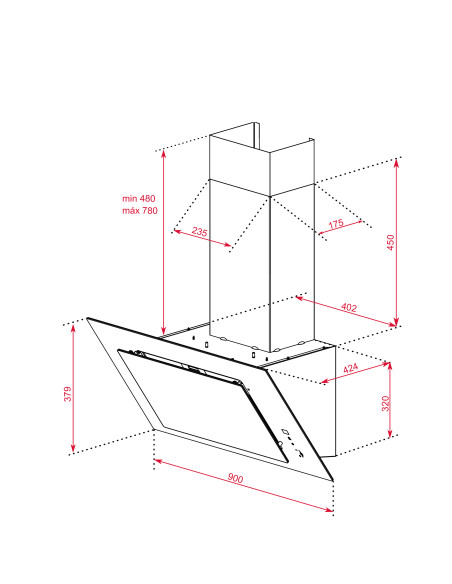 Campana decorativa Teka DVTPRO98780TCS CRISTAL NEG - 5 Campana decorativa Teka DVTPRO98780TCS CRISTAL NEG - 5