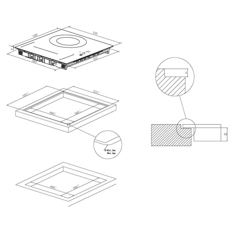 Vitroceramica induccion indep. Candy C63TPSCE1 - 2 Vitroceramica induccion indep. Candy C63TPSCE1 - 2