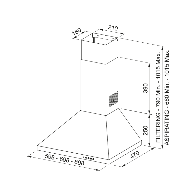 Campana decorativa Mepamsa GAVIA70NEGRA - 2 Campana decorativa Mepamsa GAVIA70NEGRA - 2