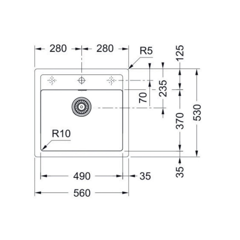 Fregadero sintetico Mepamsa CUBO5653BLANCO - 2