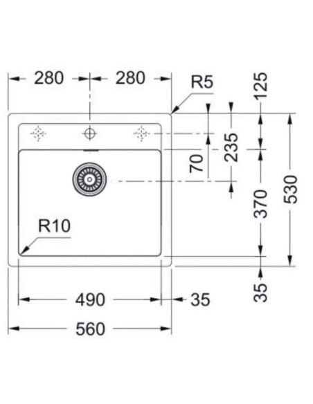 Fregadero sintetico Mepamsa CUBO5653BLANCO - 2