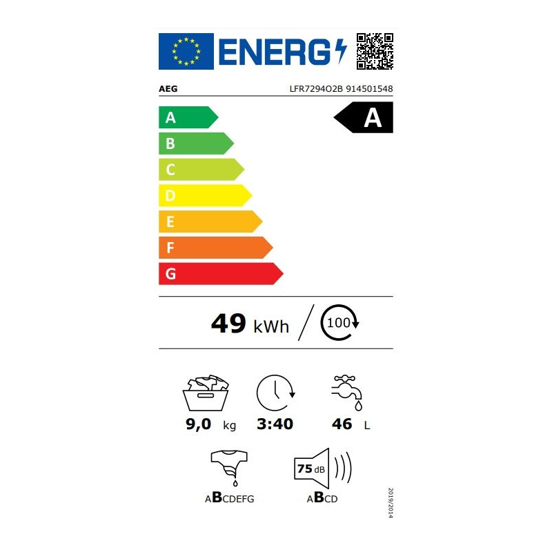 Lavadora frontal Aeg LFR7294O2B