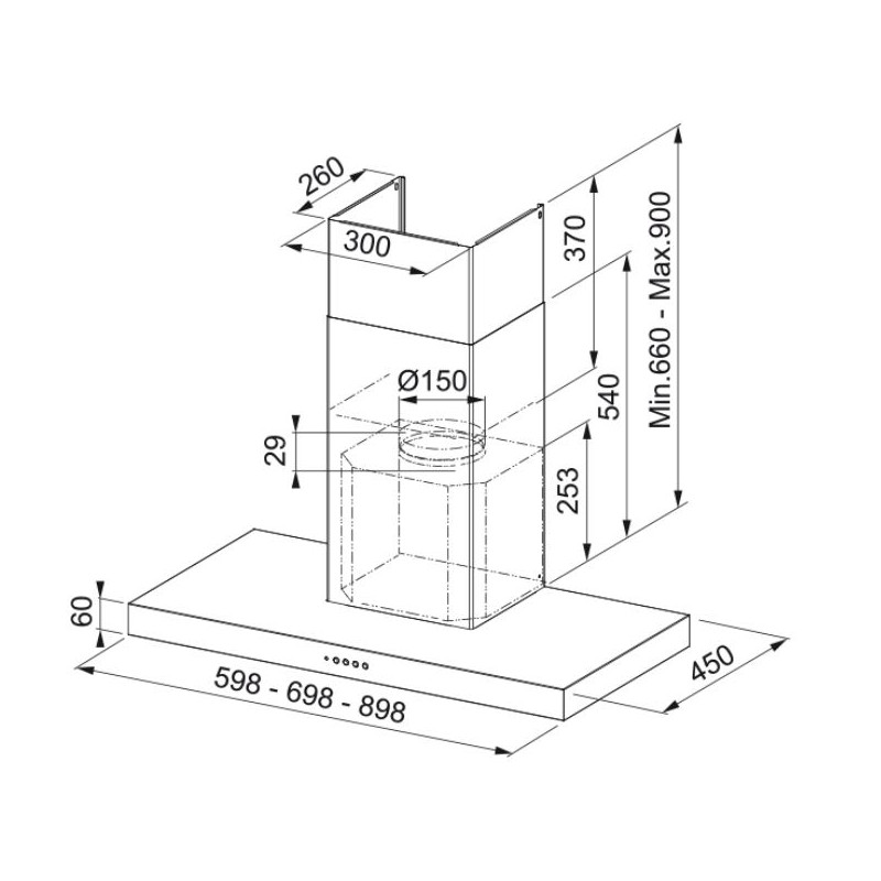 Campana decorativa Mepamsa STILONEO70NEGRA - 2 Campana decorativa Mepamsa STILONEO70NEGRA - 2