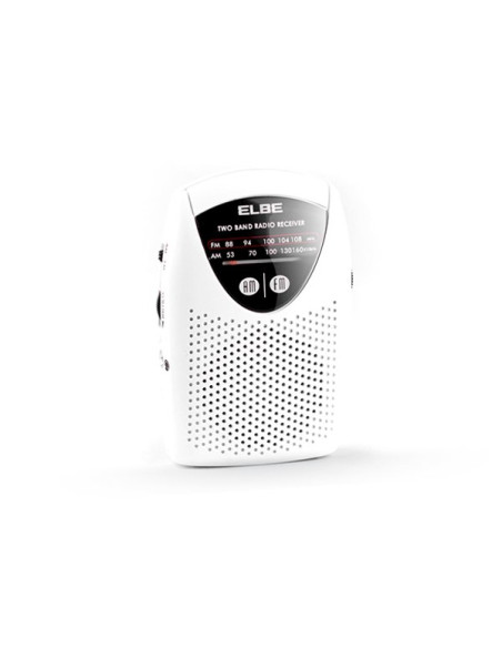 MINIRADIO DE BOLSILLO ELBE RF50, BLANCA AM/FM AURIC. INCLUIDOS