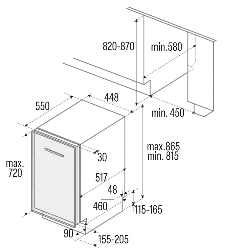 Lavavajillas 45 INT Cata LVI46009A