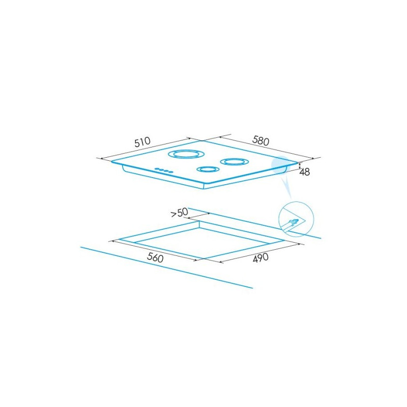 Encimera indep. Edesa EGX6031TITRCIN