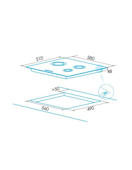 Encimera indep. Edesa EGX6031TITRCIN