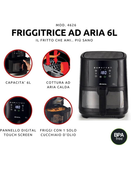 Freidora Ariete 4626, negro
