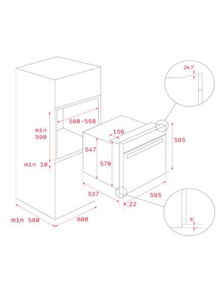 Horno MF indep. Pirolitico Teka HSB6250P BLANCO