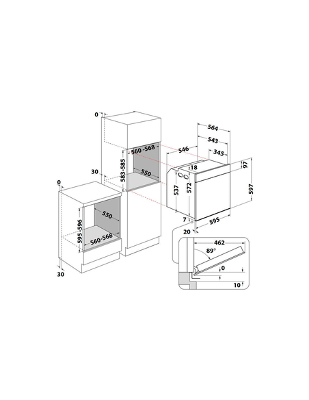 Horno MF pirolitico Whirlpool WOI4S8PM1SB