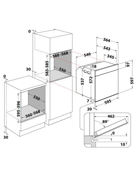 Horno MF pirolitico Whirlpool WOI4S8PM1SWA