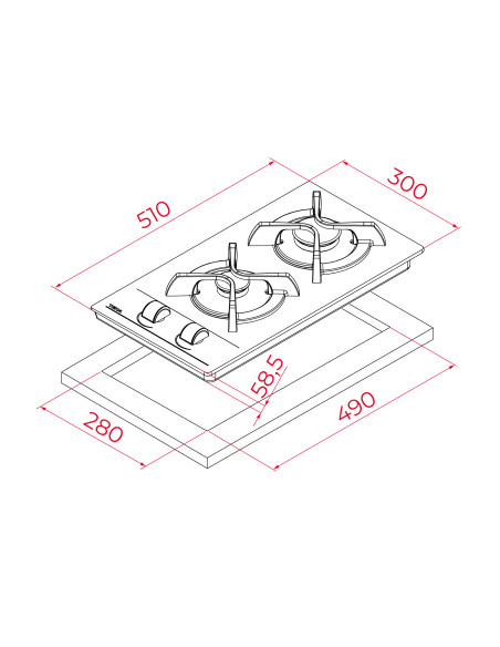 Encimera modular indep. Teka GBC32000KLNNAT