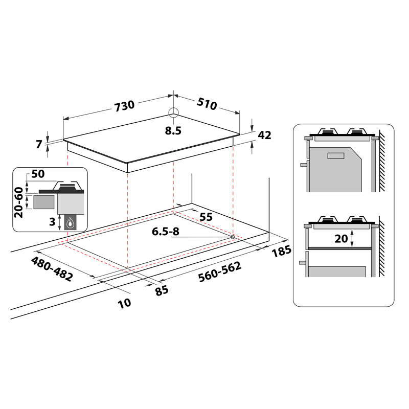 Encimera Cristalgas Whirlpool...