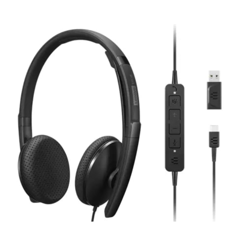 Lenovo 4XD1M45626 auricular y casco Auriculares Alámbrico Diadema USB Tipo C Negr